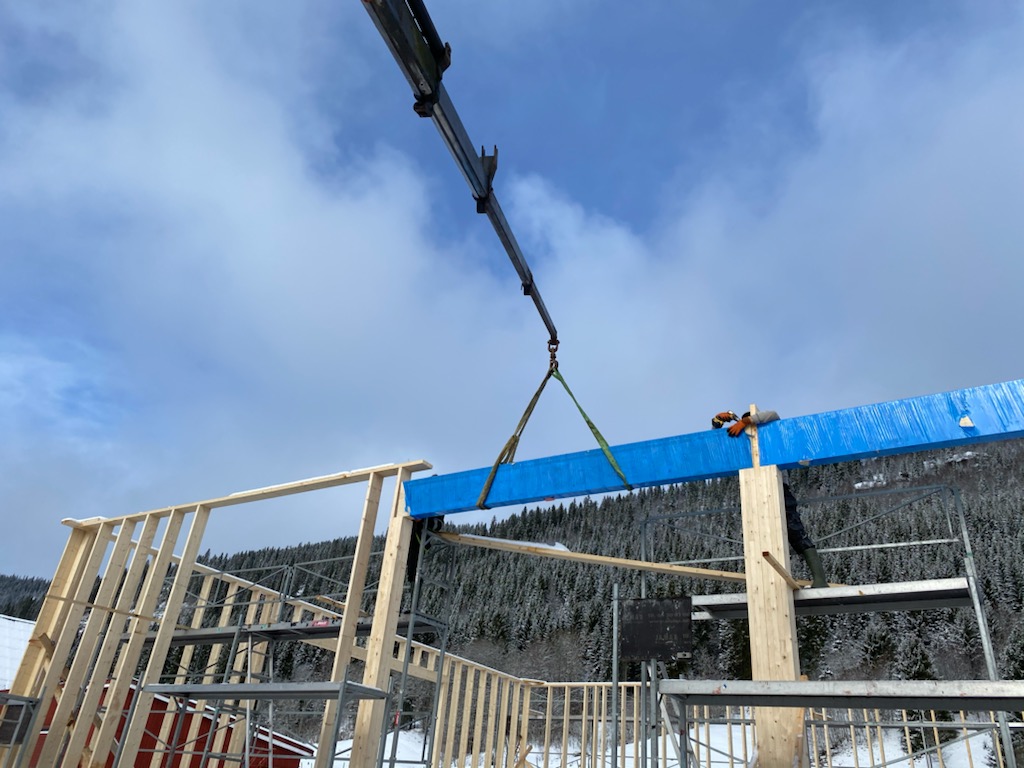 Limtre i reiskapsbygning - Beitstad, Trøndelag